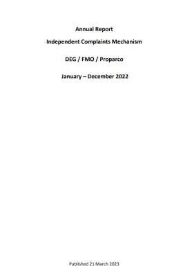Annual Report Independent Complaints Mechanism 2022