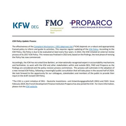 ICM - Policy udpate process 2024